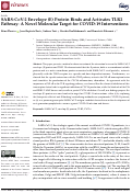 Cover page: SARS-CoV-2 Envelope (E) Protein Binds and Activates TLR2 Pathway: A Novel Molecular Target for COVID-19 Interventions