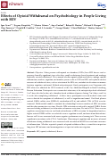 Cover page: Effects of Opioid Withdrawal on Psychobiology in People Living with HIV