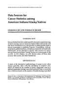 Cover page: Data Sources for Cancer Statistics among American Indians/Alaska Natives