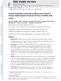 Cover page: Emotion regulation and positive affect in the context of salivary alpha-amylase response to pain in children with cancer.