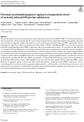 Cover page: Persistent accelerated epigenetic ageing in a longitudinal cohort of vertically infected HIV-positive adolescents.