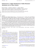 Cover page: Predictions for complex distributions of stellar elemental abundances in low-mass galaxies