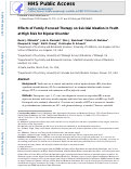 Cover page: Effects of family-focused therapy on suicidal ideation and behavior in youth at high risk for bipolar disorder