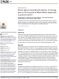 Cover page: Worry about racial discrimination: A missing piece of the puzzle of Black-White disparities in preterm birth?