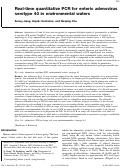 Cover page: Real-time quantitative PCR for enteric adenovirus serotype 40 in environmental waters