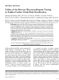 Cover page: Utility of the Exercise Electrocardiogram Testing in Sudden Cardiac Death Risk Stratification