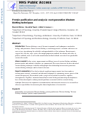 Cover page: Protein purification and analysis: next generation Western blotting techniques