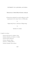 Cover page: Extensions in model-based system analysis