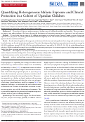 Cover page: Quantifying Heterogeneous Malaria Exposure and Clinical Protection in a Cohort of Ugandan Children