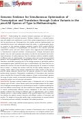 Cover page: Genomic Evidence for Simultaneous Optimization of Transcription and Translation through Codon Variants in the pmoCAB Operon of Type Ia Methanotrophs