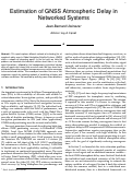 Cover page: Estimation of GNSS Atmospheric Delay in Networked Systems