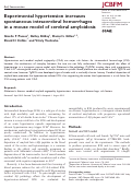 Cover page: Experimental hypertension increases spontaneous intracerebral hemorrhages in a mouse model of cerebral amyloidosis