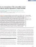 Cover page: In vivo manipulation of the extracellular matrix induces vascular regression in a basal chordate