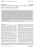 Cover page: Impact of baseline clinical features on outcomes of nebulized glycopyrrolate therapy in COPD