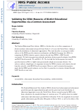 Cover page: Validating the SEDA Measures of District Educational Opportunities via a Common Assessment