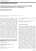 Cover page: Youth-centered design and usage results of the iN Touch mobile self-management program for overweight/obesity