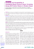 Cover page: Feasibility and Acceptability of Smartphone-Based Cervical Cancer Screening Among HIV-Positive Women in Western Kenya