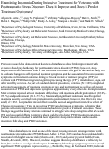 Cover page: Examining Insomnia During Intensive Treatment for Veterans with Posttraumatic Stress Disorder: Does it Improve and Does it Predict Treatment Outcomes?