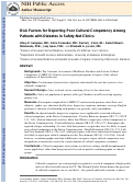 Cover page: Risk factors for reporting poor cultural competency among patients with diabetes in safety net clinics.