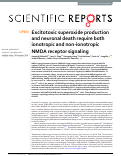 Cover page: Excitotoxic superoxide production and neuronal death require both ionotropic and non-ionotropic NMDA receptor signaling