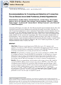 Cover page: Recommendations for Screening and Detection of Connective Tissue Disease–Associated Pulmonary Arterial Hypertension