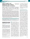 Cover page: Kidney Health for All: Bridging the Gap in Kidney Health Education and Literacy.