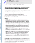 Cover page: Hippocampal atrophy and altered brain responses to pleasant tastes among obese compared with healthy weight children