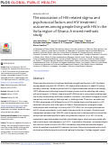 Cover page: The association of HIV-related stigma and psychosocial factors and HIV treatment outcomes among people living with HIV in the Volta region of Ghana: A mixed-methods study