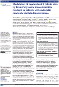 Cover page: Modulation of myeloid and T cells in vivo by Bruton's tyrosine kinase inhibitor ibrutinib in patients with metastatic pancreatic ductal adenocarcinoma.