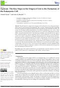Cover page: Opinion: The Key Steps in the Origin of Life to the Formation of the Eukaryotic Cell.