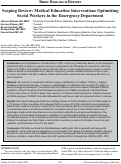 Cover page: Scoping Review: Medical Education Interventions Optimizing Social Workers in the Emergency Department