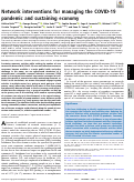 Cover page: Network interventions for managing the COVID-19 pandemic and sustaining economy.