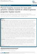 Cover page: Physical mapping resources for large plant genomes: radiation hybrids for wheat D-genome progenitor Aegilops tauschii