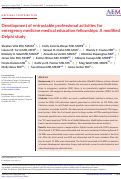 Cover page: Development of entrustable professional activities for emergency medicine medical education fellowships: A modified Delphi study.