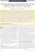 Cover page: One-Year Outcomes of Orbital Atherectomy of Long, Diffusely Calcified Coronary Artery Lesions.