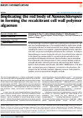 Cover page: Implicating the red body of Nannochloropsis in forming the recalcitrant cell wall polymer algaenan