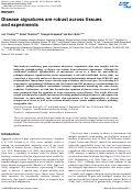 Cover page: Disease signatures are robust across tissues and experiments
