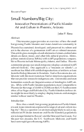 Cover page: Small Numbers / Big City: Innovative Presentations of Pacific Islander Art and Culture in Pheonix, Arizona