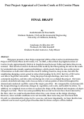 Cover page: Post Project Appraisal of Cerrito Creek at El Cerrito Plaza