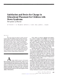 Cover page: Satisfaction and Desire for Change in Educational Placement for Children with Down Syndrome