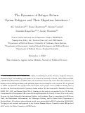 Cover page: The Dynamics of Refugee Return: Syrian Refugees and Their Migration Intentions