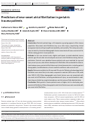 Cover page: Predictors of new-onset atrial fibrillation in geriatric trauma patients.