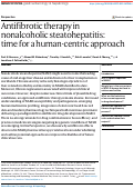 Cover page: Antifibrotic therapy in nonalcoholic steatohepatitis: time for a human-centric approach.