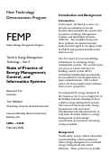 Cover page: Trends in Energy Management Technology - Part 3: State of Practice of Energy Management, 
Control, and Information Systems