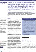 Cover page: Effects of an mHealth intervention for community health workers on maternal and child nutrition and health service delivery in India: protocol for a quasi-experimental mixed-methods evaluation