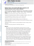 Cover page: Maternal stress and mental health before pregnancy and offspring diurnal cortisol in early childhood