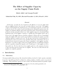 Cover page: The effect of supplier capacity on the supply chain profit