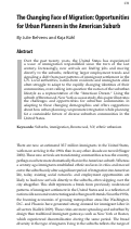 Cover page: The Changing Face of Migration: Opportunities for Urban Planners in the American Suburb