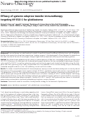 Cover page: Efficacy of systemic adoptive transfer immunotherapy targeting NY-ESO-1 for glioblastoma