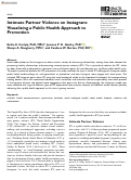 Cover page: Intimate Partner Violence on Instagram: Visualizing a Public Health Approach to Prevention